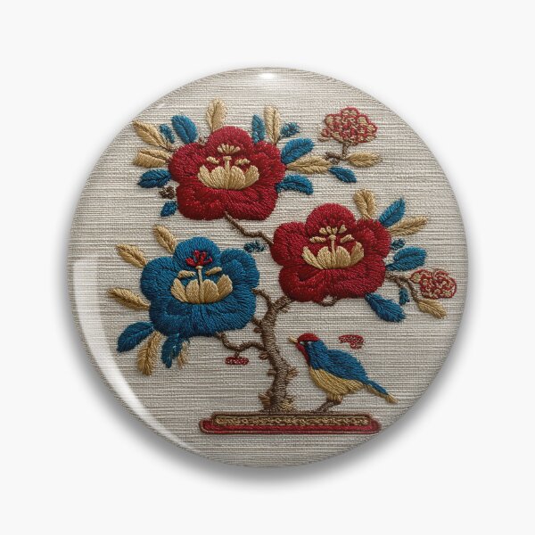 Item preview, Traditional Oriental Embroidery Floral Bird Art designed and sold by colorful-white.
