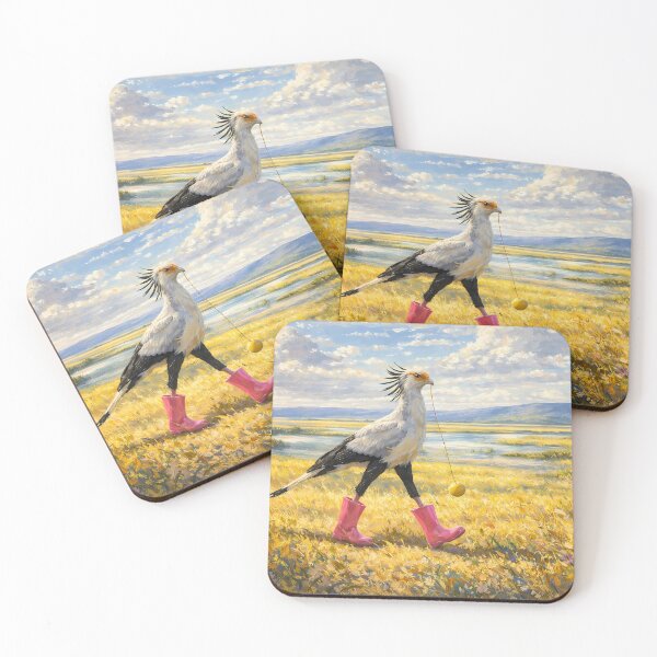 Item preview, Secretary Bird in Wellies Playing Yoyo designed and sold by M-Y-A-R-T-.