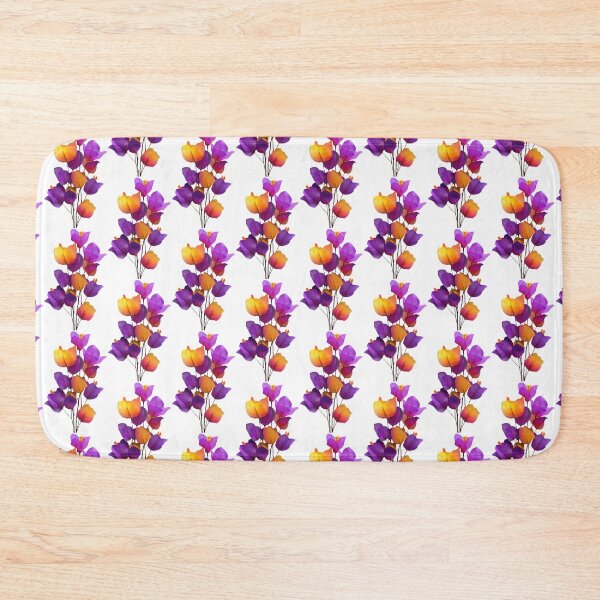 Item preview, Vibrant Purple and Orange Tropical Floral designed and sold by colorful-white.