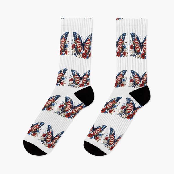 Item preview, Patriotic Butterfly Floral American Flag 4th July gift designed and sold by Amzkao.