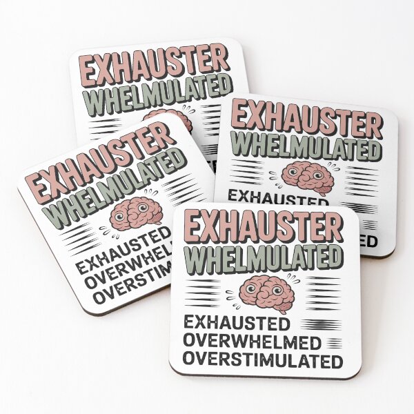 Item preview, Exhausterwhelmulated Shirt Exhausted Overwhelmed Overstimulated Funny Mental Health designed and sold by ChaosThreadsCo.