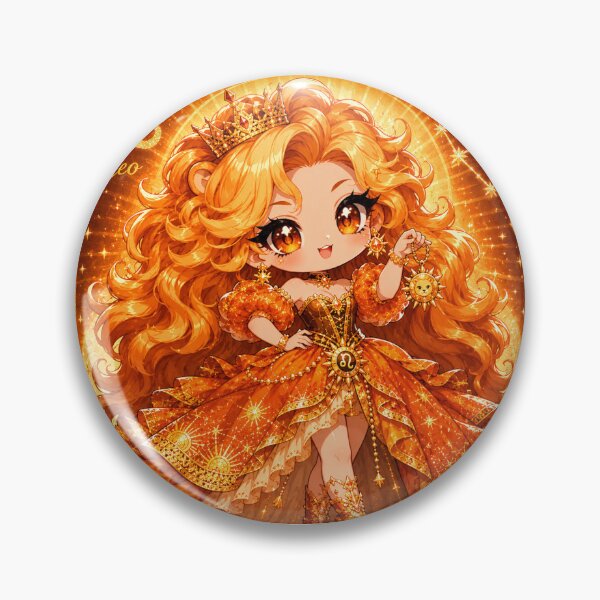 Item preview, Chibi Leo Zodiac Girl Sticker — Kawaii Astrology Anime Lion Fire Sign Royal Art designed and sold by Cosmic Zodiac Studio.