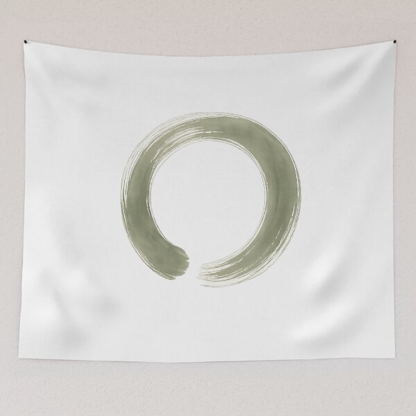 Item preview, Sage Green Zen Ensō Circle Minimal Art designed and sold by TheSlowShore.