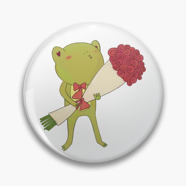 Item preview, Cute Frog with Rose Bouquet designed and sold by creartdsign.
