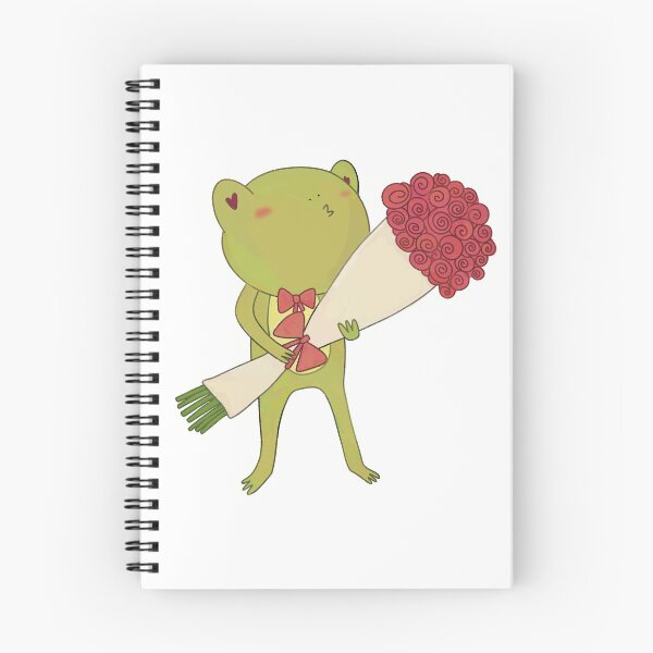Item preview, Cute Frog with Rose Bouquet designed and sold by creartdsign.