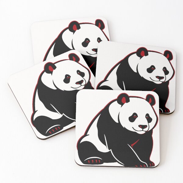 Item preview, Cute Panda with Red Claws – Minimalist Black and White Kawaii Animal designed and sold by Tsuiho_art.