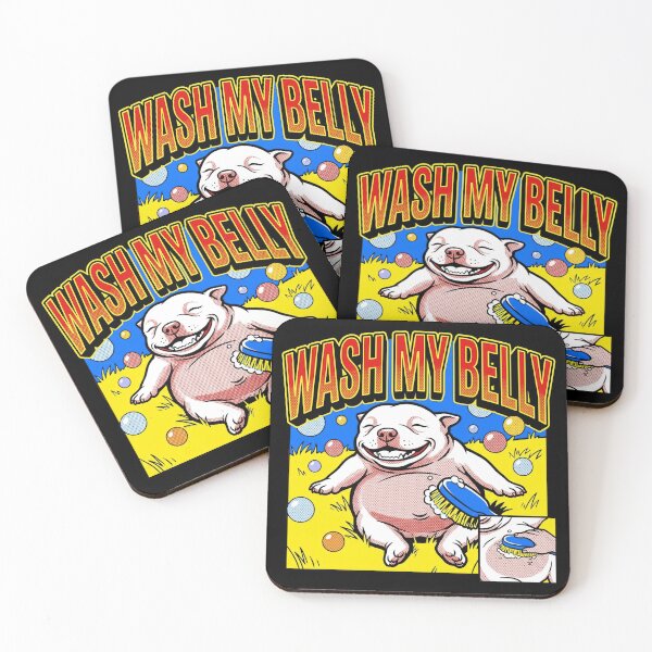 Item preview, Wash My Belly Happy Dog Meme Gen Z Brainrot Puppy Bath Time Funny designed and sold by Kitkin.