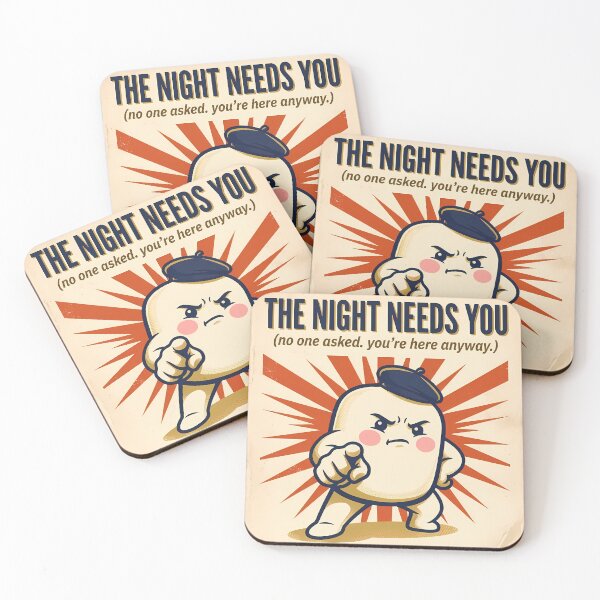Item preview, The Night Needs You Funny Insomnia Retro Poster Humor designed and sold by how-is-design.
