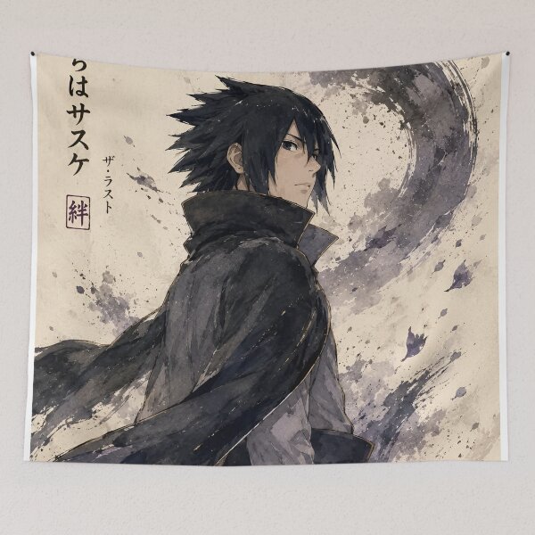 Item preview, Sasuke | Last Shadow Ninja Samurai | Dark Anime Swordsman Japanese Ink Style Wall Art designed and sold by Dyan4.