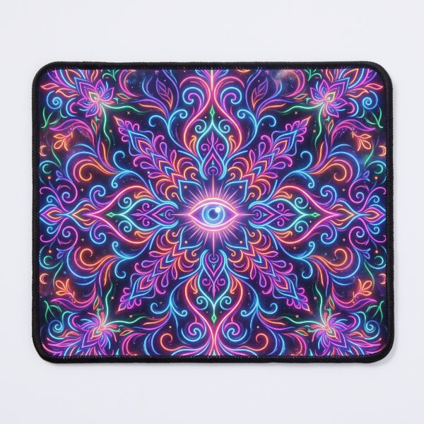 Item preview, Neon Third Eye Mandala Art - Cosmic Spiritual Psychedelic Design designed and sold by ART BOND.
