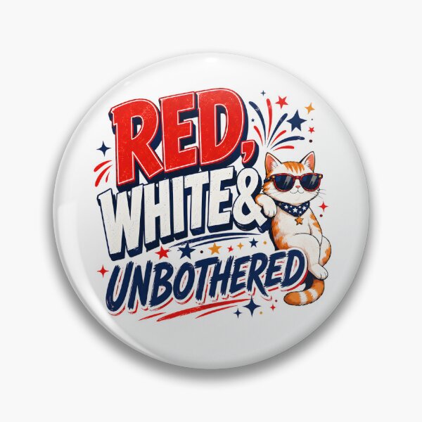 Item preview, Red White and Unbothered Cat designed and sold by RexNoise.