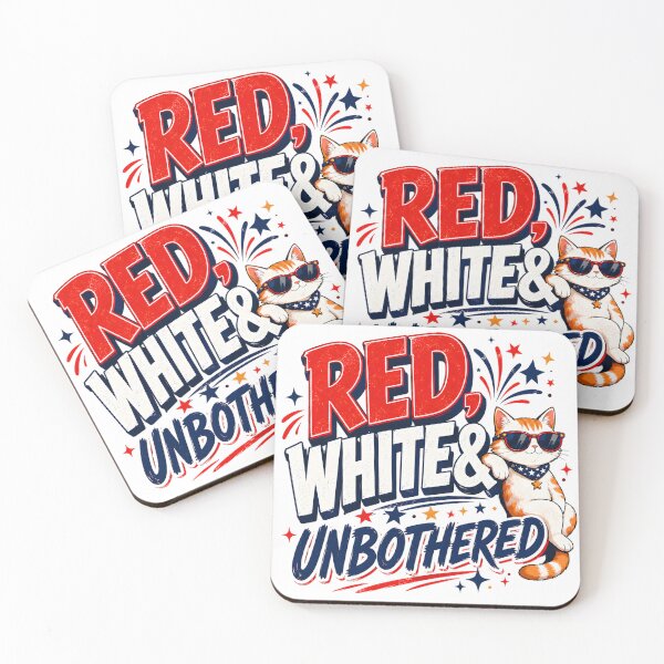 Item preview, Red White and Unbothered Cat designed and sold by RexNoise.