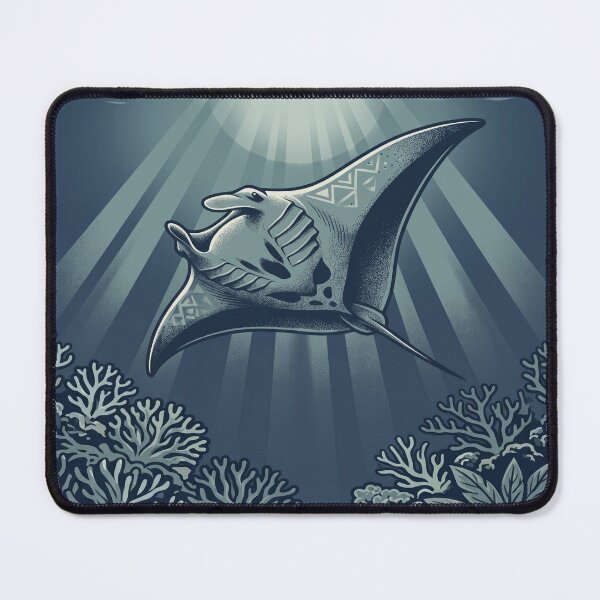 Item preview, Mālama I Ke Kai Care for the Ocean — Hawaiian Manta Ray Tribal Pattern Conservation Art Print designed and sold by MālamaThreads.