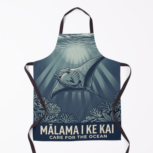 Item preview, Mālama I Ke Kai Care for the Ocean — Hawaiian Manta Ray Tribal Pattern Conservation Art Print designed and sold by MālamaThreads.