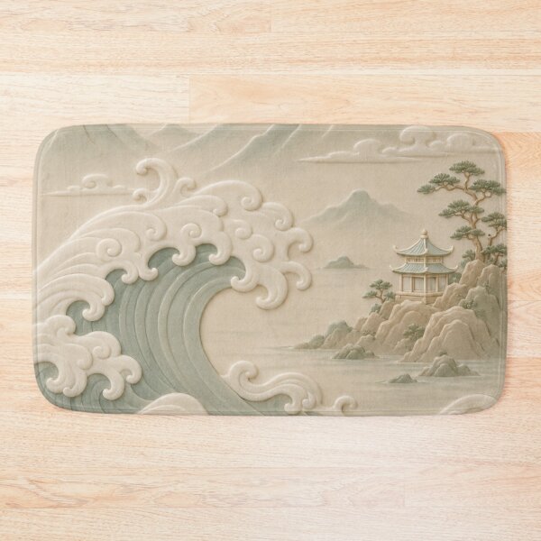 Item preview, Japanese Wave & Mountain Relief Landscape designed and sold by TheSlowShore.