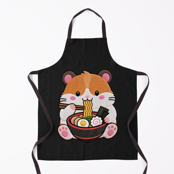Item preview, Kawaii Hamster Eating Ramen - Cute Hamster Embroidery Patch designed and sold by ColorSplash123.
