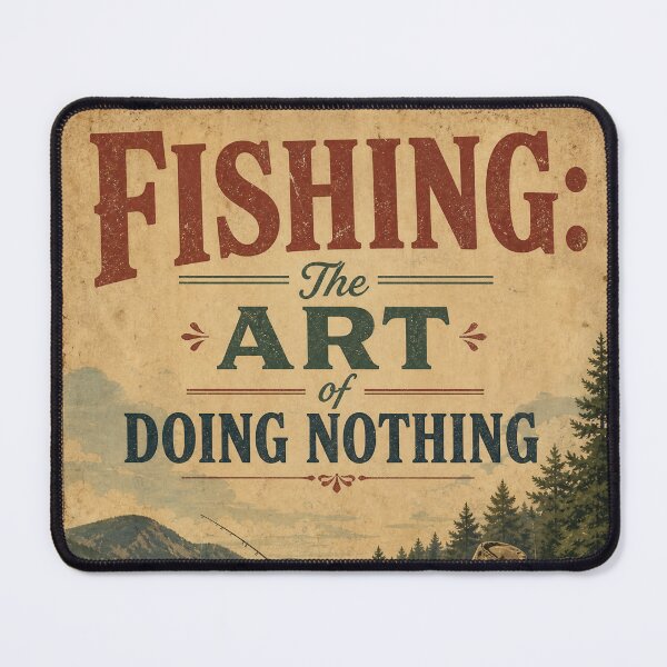 Item preview, Fishing: The Art of Doing Nothing | Vintage Fishing Poster designed and sold by Jandedan.