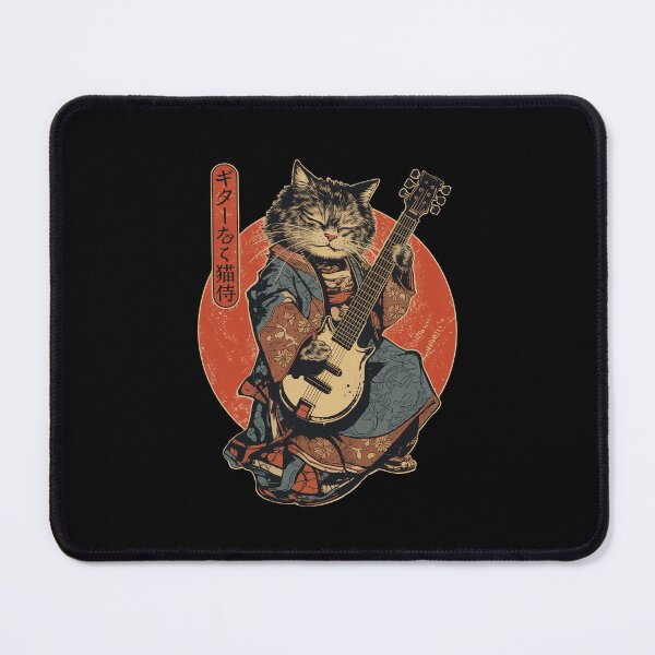 Item preview, Samurai Cat Playing Guitar Vintage designed and sold by nosu-art-pod.