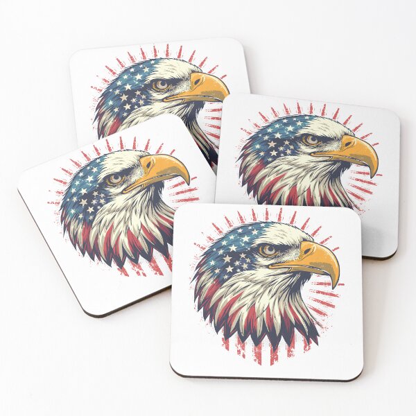 Item preview, Patriotic Bald Eagle American Flag Illustration designed and sold by QuirkyCloud Designs.