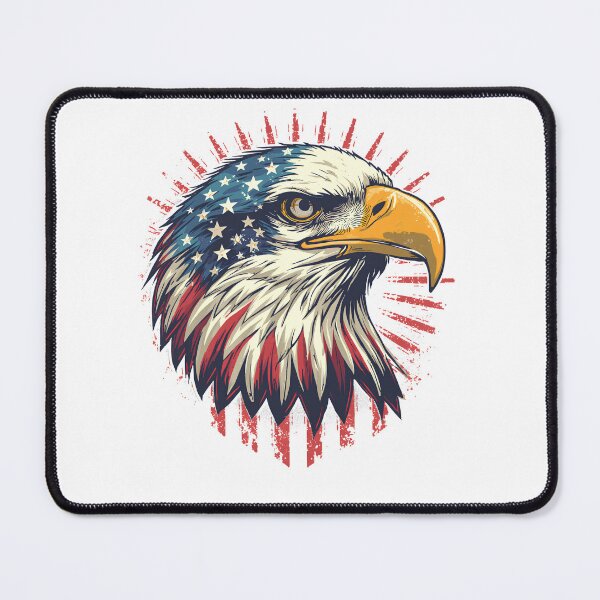 Item preview, Patriotic Bald Eagle American Flag Illustration designed and sold by QuirkyCloud Designs.