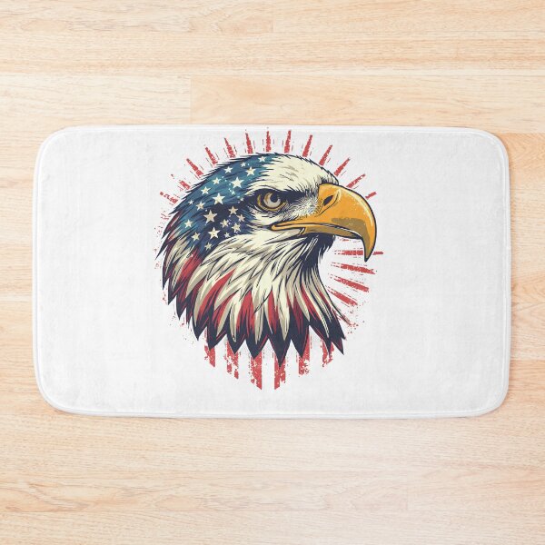 Item preview, Patriotic Bald Eagle American Flag Illustration designed and sold by QuirkyCloud Designs.