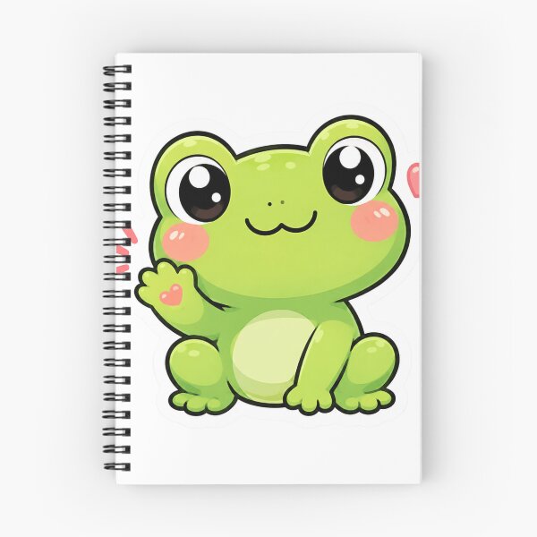 Item preview, Cute Frog Sticker | Kawaii Green Frog Cartoon | QNiK Style Frog PNG | Adorable Animal Sticker designed and sold by Kanvasly.