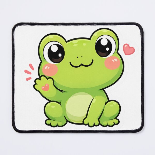 Item preview, Cute Frog Sticker | Kawaii Green Frog Cartoon | QNiK Style Frog PNG | Adorable Animal Sticker designed and sold by Kanvasly.