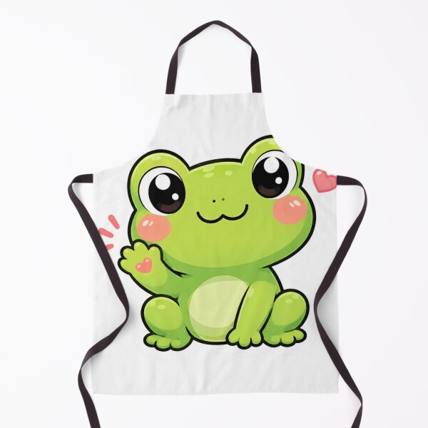 Item preview, Cute Frog Sticker | Kawaii Green Frog Cartoon | QNiK Style Frog PNG | Adorable Animal Sticker designed and sold by Kanvasly.