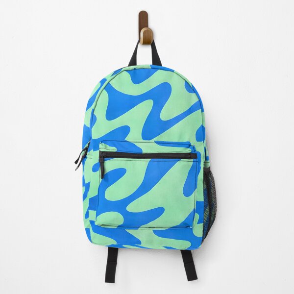 Item preview, Retro Wavy Liquid Swirl Pattern Blue and Mint Green designed and sold by AV.