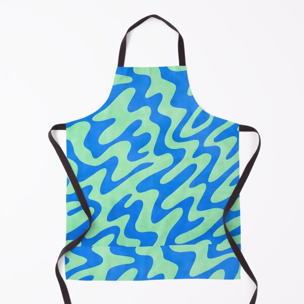 Item preview, Retro Wavy Liquid Swirl Pattern Blue and Mint Green designed and sold by AV.