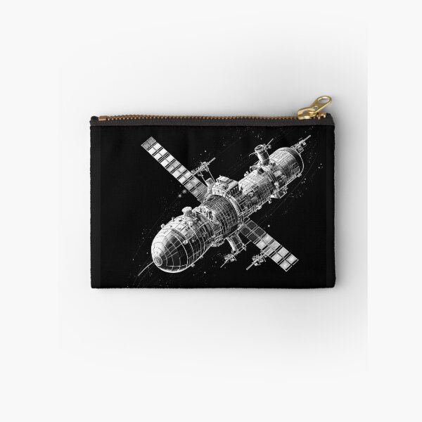 Item preview, Black and White Space Station Satellite Art designed and sold by inkoutninja.