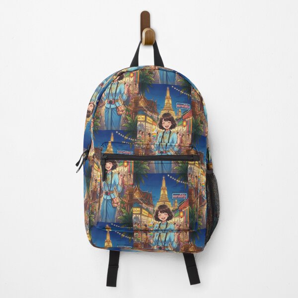 Item preview, Thai Girl Enjoying Street Food at Night Market designed and sold by Dollacha.