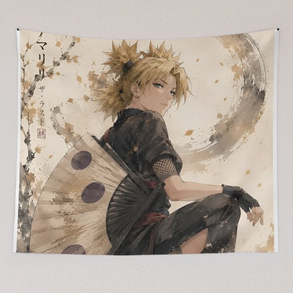 Item preview, Temari | Wind Fan Kunoichi Samurai | Elegant Ninja Warrior Japanese Ink Style Art Print designed and sold by Dyan4.