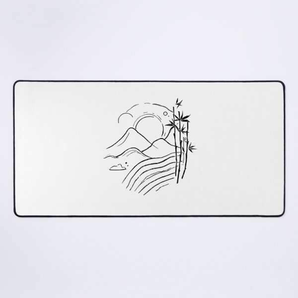 Item preview, Minimal Zen Mountain Line Art | Japanese Aesthetic Minimalist Design designed and sold by Larams Studio.