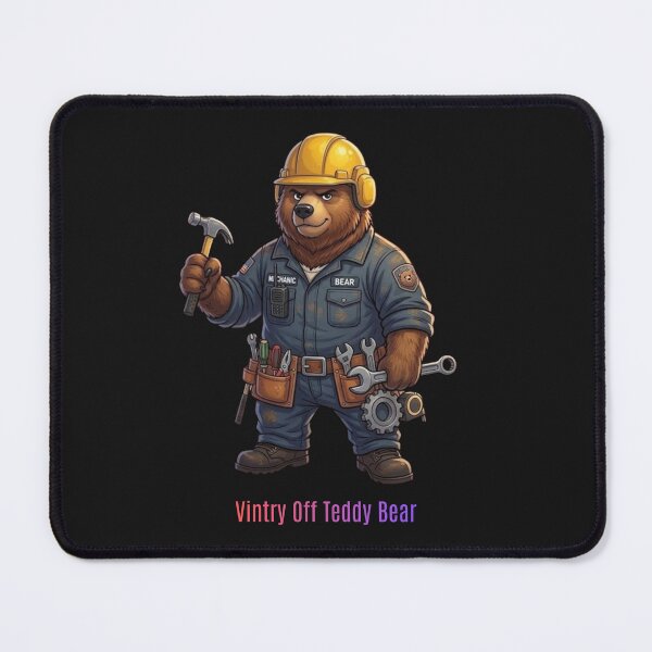 Item preview, Mechanic Bear Construction Worker Cartoon Vintry Off designed and sold by VintryOff.