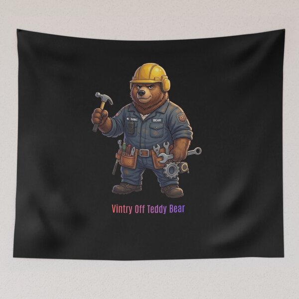 Item preview,  Mechanic Bear Construction Worker Cartoon Vintry Off designed and sold by VintryOff.