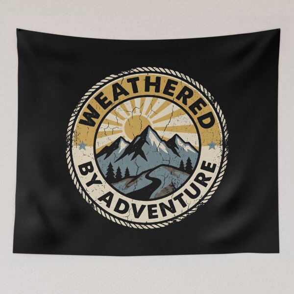Item preview, Weathered By Adventure Mountain Camping Badge designed and sold by SplashTastic.