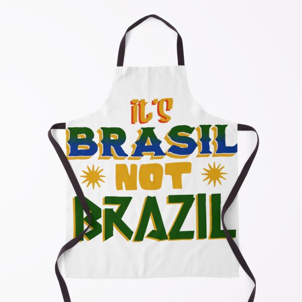 Item preview, quote "It´s Brasil, Not Brazil" in the colors of Brazilian flag and a modern tipography lettering designed and sold by N-art-halia.