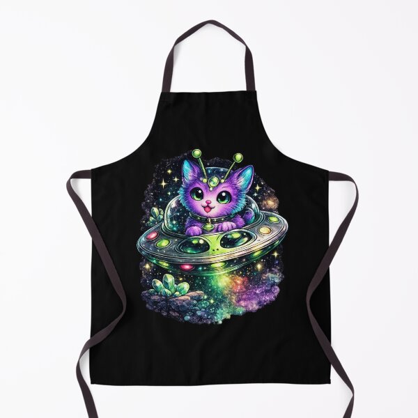 Item preview, Cosmic Alien Kitty UFO – Cute Space Cat Fantasy Art designed and sold by TheZyro.