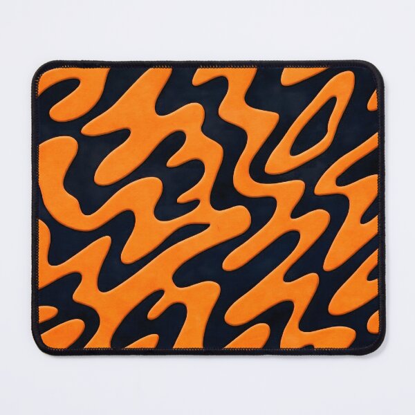 Item preview, Bold Orange and Black Wavy Liquid Swirl Pattern designed and sold by AV.