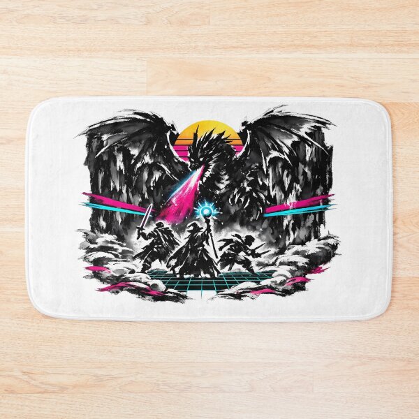 Item preview, Synthwave Sumi-e D&D Dragon Battle designed and sold by KungPowUnicorn.