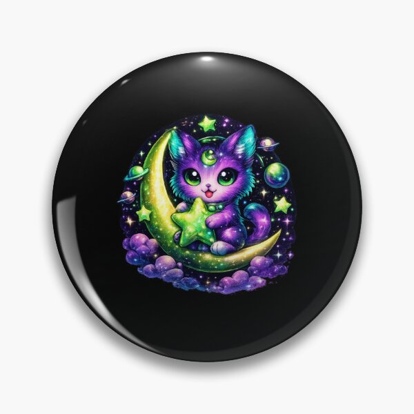 Item preview, Cosmic Moon Kitty – Cute Galaxy Cat and Star Fantasy Art designed and sold by TheZyro.