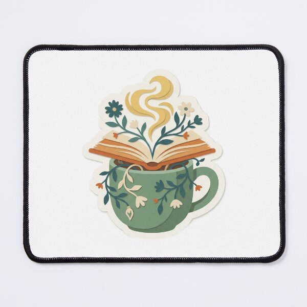 Item preview, Steaming Book Mug with Cozy Charm designed and sold by belajarubic.