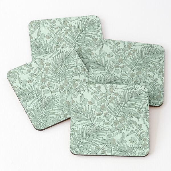 Item preview, Green Palm and Eucalyptus Leaves Design designed and sold by SplashTastic.