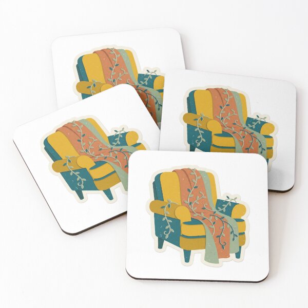 Item preview, Retro Armchair with Cozy Blanket designed and sold by belajarubic.