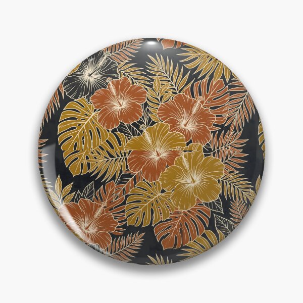 Item preview, Gold and Terracotta Tropical Floral Pattern designed and sold by SplashTastic.