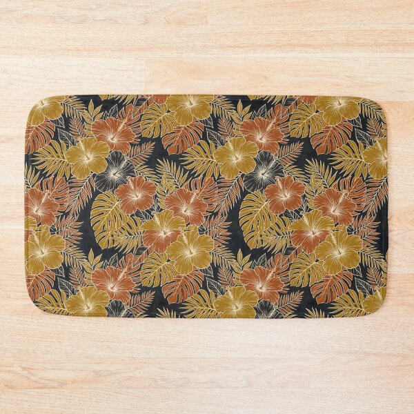 Item preview, Gold and Terracotta Tropical Floral Pattern designed and sold by SplashTastic.