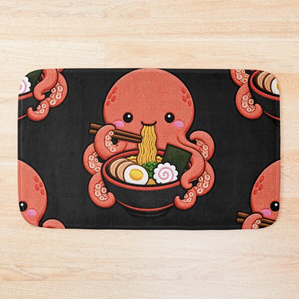 Item preview, Kawaii Octopus Eating Ramen - Cute Octopus Embroidery Patch designed and sold by ColorSplash123.
