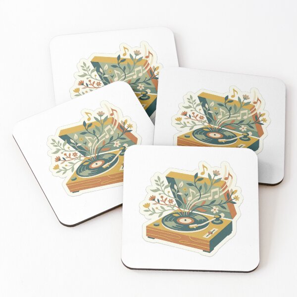 Item preview, Vintage Turntable with Blooming Melodies designed and sold by belajarubic.
