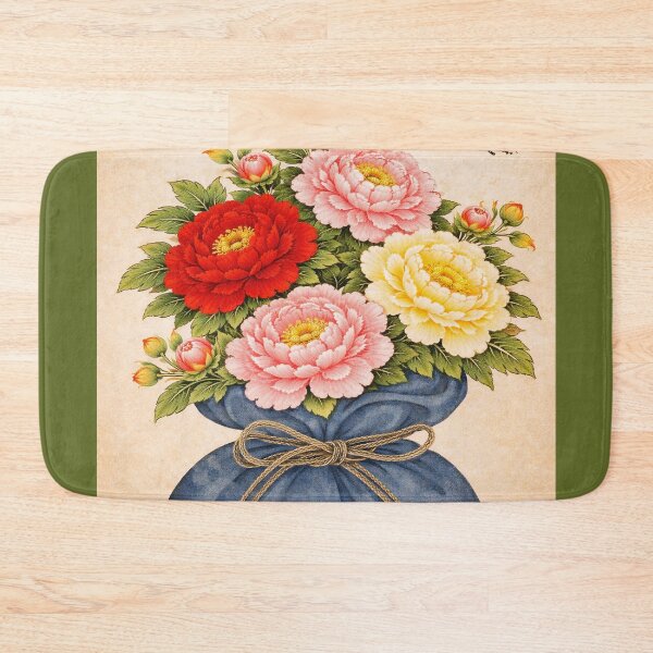 Item preview, Korean Folk Art Lucky Pouch Peony Print Traditional Korean Painting designed and sold by allpalgo.
